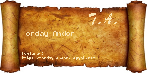 Torday Andor névjegykártya